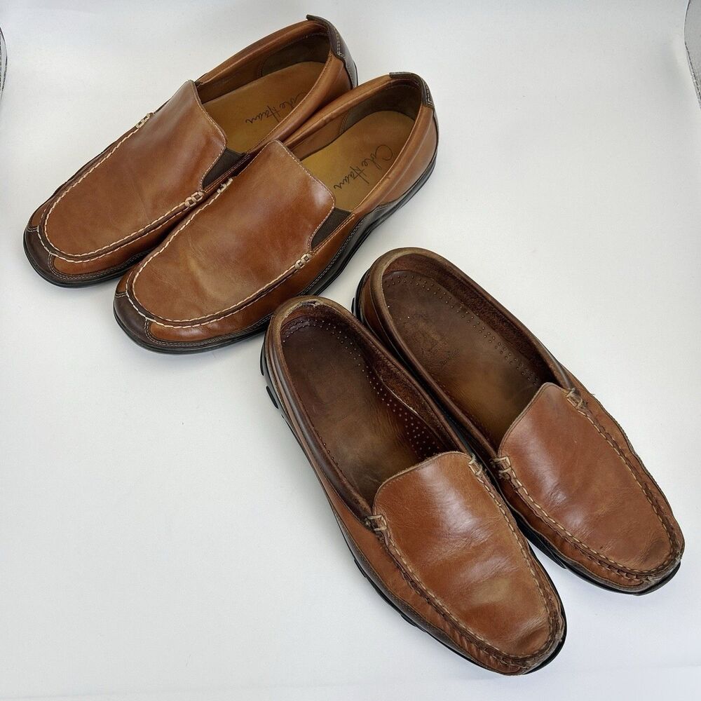 Allen Edmonds Boulder Loafer Mens Sz 11B Brown Leather Cole Haan Tucker Lot of 2